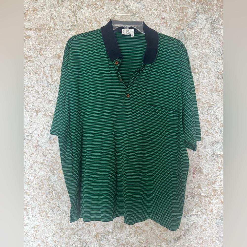 Valentino Uomo Navy Green Stripe Top